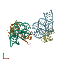 PDB entry 1mms coloured by chain, front view.