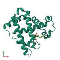 Monomeric assembly 1 of PDB entry 1mno coloured by chemically distinct molecules, front view.