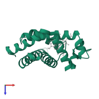 Myoglobin in PDB entry 1mno, assembly 1, top view.