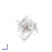 FE (II) ION in PDB entry 1mze, assembly 1, side view.