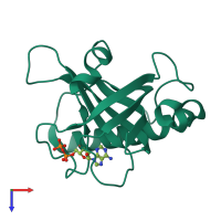 Monomeric assembly 1 of PDB entry 1n06 coloured by chemically distinct molecules, top view.