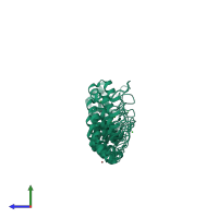 PDB entry 1n11 coloured by chain, side view.