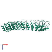 PDB entry 1n11 coloured by chain, top view.