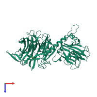 PDB entry 1n1y coloured by chain, top view.