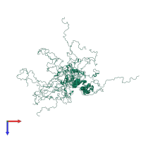 PDB entry 1n4c coloured by chain, ensemble of 20 models, top view.