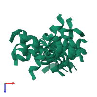 PDB entry 1n6t coloured by chain, ensemble of 20 models, top view.