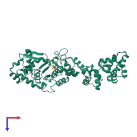 PDB entry 1n75 coloured by chain, top view.