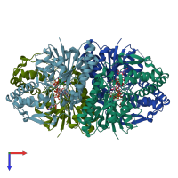 PDB entry 1n7g coloured by chain, top view.