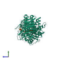 PDB entry 1n7q coloured by chain, side view.