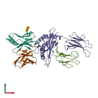 PDB entry 1nam coloured by chain, front view.