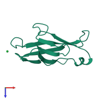 PDB entry 1ncg coloured by chain, top view.