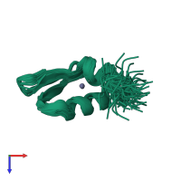 PDB entry 1ncs coloured by chain, ensemble of 46 models, top view.