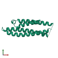 PDB entry 1nfn coloured by chain, front view.