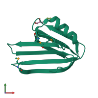 PDB entry 1njh coloured by chain, front view.