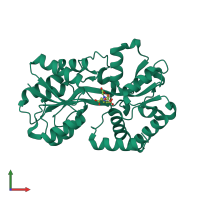 PDB entry 1nnf coloured by chain, front view.