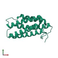 PDB entry 1nog coloured by chain, front view.