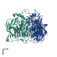 PDB entry 1npn coloured by chain, top view.