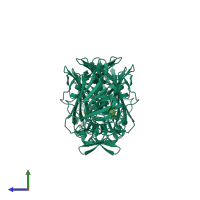 Homo dimeric assembly 1 of PDB entry 1ns0 coloured by chemically distinct molecules, side view.