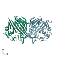 PDB entry 1ns0 coloured by chain, front view.