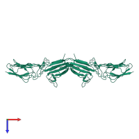 Mannan-binding lectin serine protease 2 A chain in PDB entry 1nt0, assembly 1, top view.