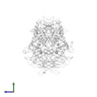 MERCURY (II) ION in PDB entry 1nu6, assembly 1, side view.