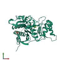 Monomeric assembly 1 of PDB entry 1nuy coloured by chemically distinct molecules, front view.