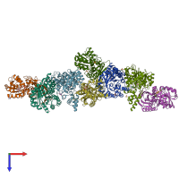 PDB entry 1nvm coloured by chain, top view.