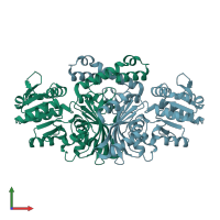 PDB entry 1nwc coloured by chain, front view.