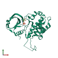 PDB entry 1ny3 coloured by chain, front view.