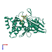 PDB entry 1nz7 coloured by chain, top view.