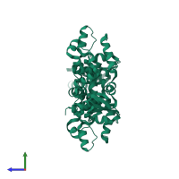 Ribonuclease 3 in PDB entry 1o0w, assembly 1, side view.