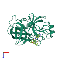 PDB entry 1o3o coloured by chain, top view.
