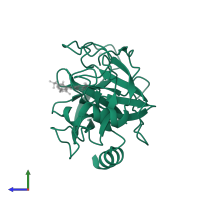 Serine protease 1 in PDB entry 1o3o, assembly 1, side view.
