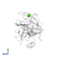 CALCIUM ION in PDB entry 1o3o, assembly 1, side view.