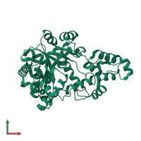 PDB entry 1o5t coloured by chain, front view.