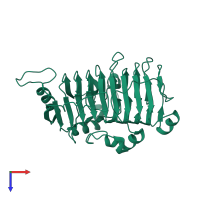 PDB entry 1o8i coloured by chain, top view.