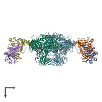 PDB entry 1o95 coloured by chain, top view.