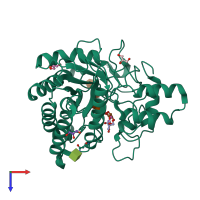 PDB entry 1oc5 coloured by chain, top view.