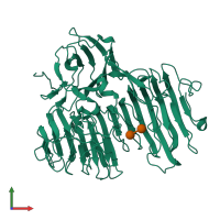 PDB entry 1ogo coloured by chain, front view.