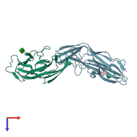 PDB entry 1oio coloured by chain, top view.