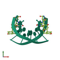 Homo dimeric assembly 1 of PDB entry 1on5 coloured by chemically distinct molecules, front view.