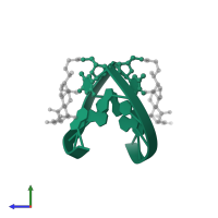 Steroid-DNA hybrid in PDB entry 1on5, assembly 1, side view.