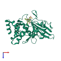 PDB entry 1ony coloured by chain, top view.