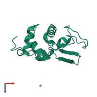 PDB entry 1oub coloured by chain, top view.