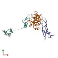 PDB entry 1p0s coloured by chain, front view.