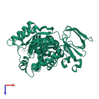 5-methylthioadenosine/S-adenosylhomocysteine deaminase in PDB entry 1p1m, assembly 1, top view.