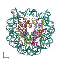 PDB entry 1p3f coloured by chain, front view.