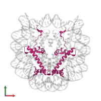 Histone H2A type 1 in PDB entry 1p3f, assembly 1, front view.