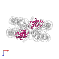 Histone H2A type 1 in PDB entry 1p3f, assembly 1, top view.