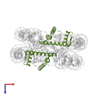 Histone H2B 1.1 in PDB entry 1p3f, assembly 1, top view.